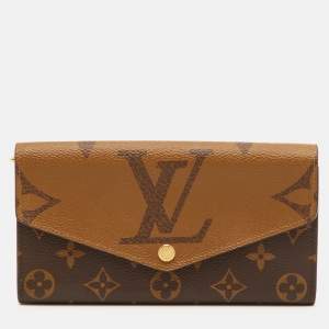 Pre Owned Louis Vuitton Monogram Reverse Giant Canvas Sarah Wallet