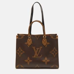 Pre Owned Louis Vuitton Onthego MM Reverse Giant Monogram Canvas Bag