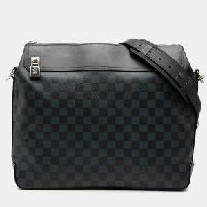 Pre Owned Louis Vuitton Blue Damier Cobalt Greenwich Messenger