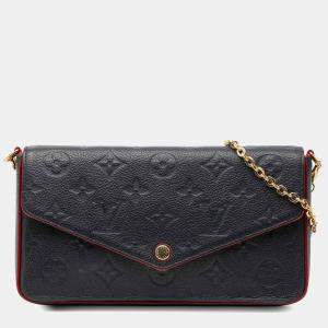 Pre Owned Louis Vuitton Blue Monogram Empreinte Pochette Felicie