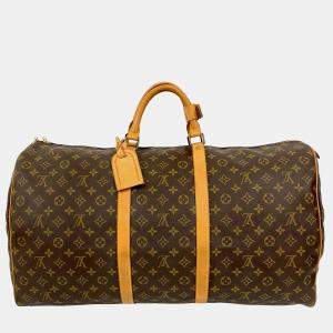 Pre Owned Louis Vuitton Brown Monogram Keepall 60