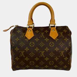 Pre Owned Louis Vuitton Brown Monogram Speedy 25