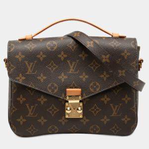 Pre Owned Louis Vuitton Brown Monogram Pochette Metis