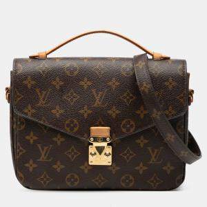 Pre Owned Louis Vuitton Brown Monogram Pochette Metis