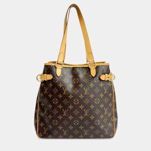 Pre Owned Louis Vuitton Brown Monogram Batignolles Vertical Tote