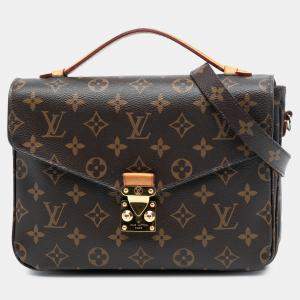 Pre Owned Louis Vuitton Brown Monogram Pochette Metis