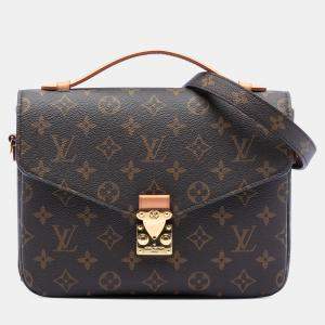 Pre Owned Louis Vuitton Brown Monogram Pochette Metis