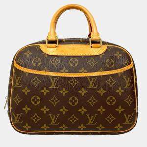 Pre Owned Louis Vuitton Coated Canvas Brown Monogram Trouville