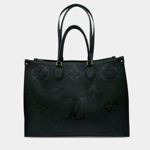 Pre Owned Louis Vuitton Black Monogram Empreinte Onthego GM