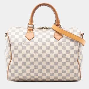 Pre Owned حقيبة لوي فيتون سبيدي باندوليير دامير أزور أبيض 30