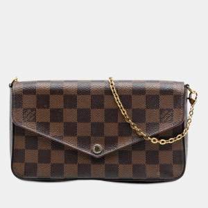 Pre Owned Louis Vuitton Brown Damier Ebene Pochette Felicie