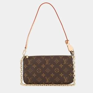 Pre Owned Louis Vuitton Pochette Accessoires Brown Monogram