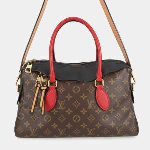 Pre Owned Louis Vuitton Tuileries Tote Noir Monogram Leather
