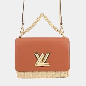 مملوكة مسبقًا Louis Vuitton Twist Caramel Leather Raffia Size Mm