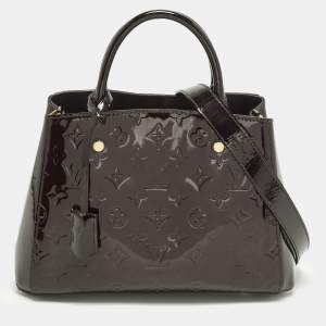 مملوكة مسبقًا Louis Vuitton Montaigne BB Amarante Monogram Vernis Bag