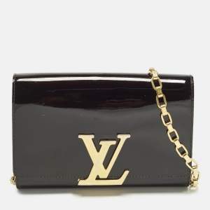 Pre Owned Louis Vuitton Chain Louise MM Amarante Vernis Bag