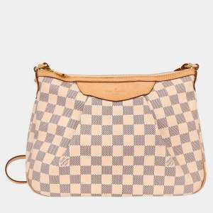 Pre Owned Louis Vuitton Damier Azur Siracusa PM Crossbody Bag