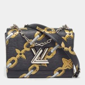 Pre Owned حقيبة لويس فيتون تويست إم إم جلد إيبي أسود طباعة زهور سلسلة