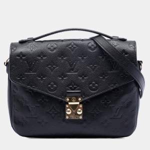 Pre Owned Louis Vuitton Black Monogram Empreinte Pochette Metis
