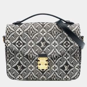 Pre Owned Louis Vuitton Black Monogram Jacquard Since 1854 Pochette Metis