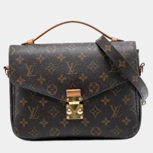 Pre Owned Louis Vuitton Brown Monogram Pochette Metis