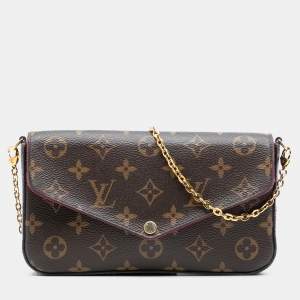 Pre Owned Louis Vuitton Brown Monogram Pochette Felicie