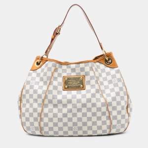 Pre Owned Louis Vuitton White Damier Azur Galliera PM