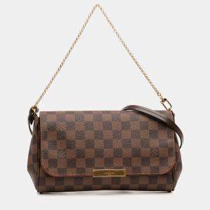 Pre Owned Louis Vuitton Brown Damier Ebene Favorite MM