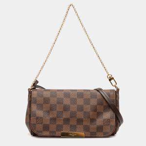 Pre Owned Louis Vuitton Brown Damier Ebene Favorite PM