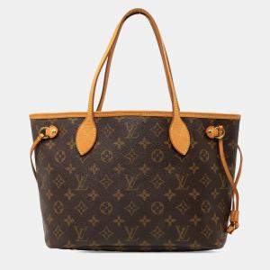 Pre Owned Louis Vuitton Brown Monogram Neverfull PM
