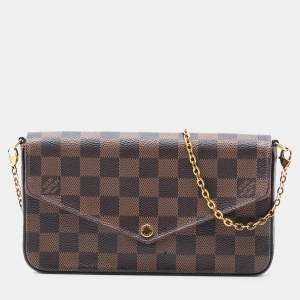 مملوكة مسبقًا Louis Vuitton Brown Damier Ebene Pochette Felicie