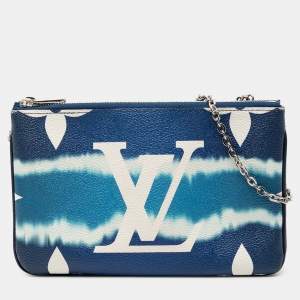 مملوكة مسبقًا Louis Vuitton Blue Monogram Escale Double Zip Pochette