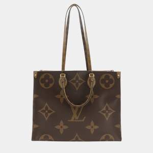 Pre Owned Louis Vuitton Brown Monogram Reverse Giant OnTheGo GM