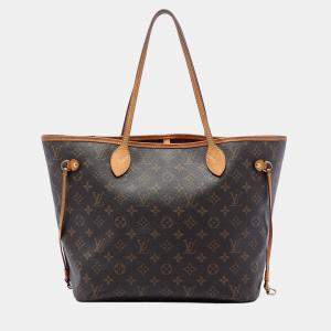 Pre Owned Louis Vuitton Brown Monogram Neverfull MM