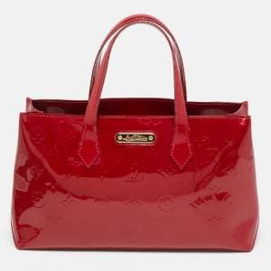 Pre Owned Louis Vuitton Wilshire PM Pomme D’amour Monogram Vernis Bag