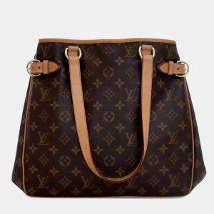 Pre Owned Louis Vuitton Brown Monogram Batignolles Vertical Tote