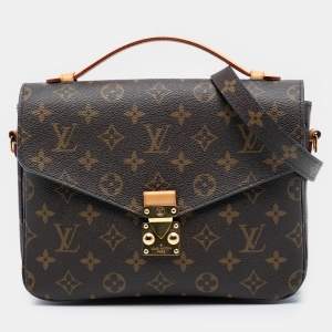 Pre Owned Louis Vuitton Brown Monogram Pochette Metis