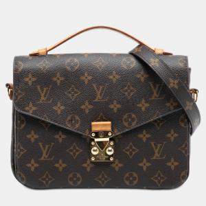 Pre Owned Louis Vuitton Brown Monogram Pochette Metis