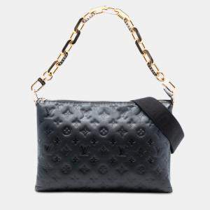 مملوكة مسبقًا Louis Vuitton Black Monogram Embossed Puffy Lambskin Coussin MM