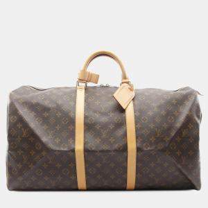 Pre Owned Louis Vuitton Brown Monogram Keepall 60