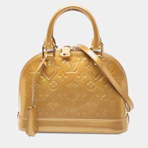 Pre Owned Louis Vuitton Gold Monogram Vernis Alma BB