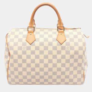 Pre Owned حقيبة لويس فيتون سبيدي ٣٠ دامير أزور أبيض