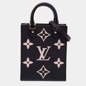 Pre Owned Louis Vuitton Black Bicolor Monogram Empreinte Petit Sac Plat