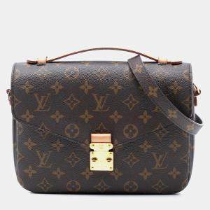 Pre Owned Louis Vuitton Brown Monogram Pochette Metis