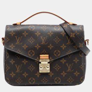 Pre Owned Louis Vuitton Brown Monogram Pochette Metis