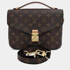 Pre Owned Louis Vuitton Brown PVC Monogram Pochette Metis