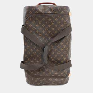 مملوكة مسبقًا حقيبة دفل لوي فيتون سوفت هوريزون ٥٥ كنفاس مغلف بني