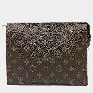 Pre Owned حقيبة مرحاض لوي فيتون بوشيت قماش بني مطلي مع تصميم مونوغرام 26