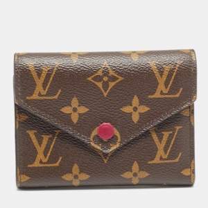 Pre Owned Louis Vuitton Victorine Fuchsia Monogram Canvas Trifold Wallet
