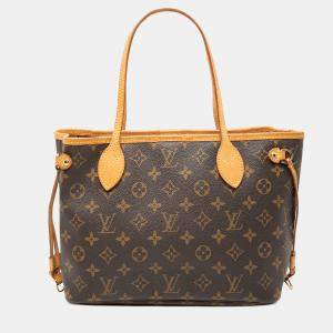 Pre Owned Louis Vuitton Brown Monogram Neverfull PM